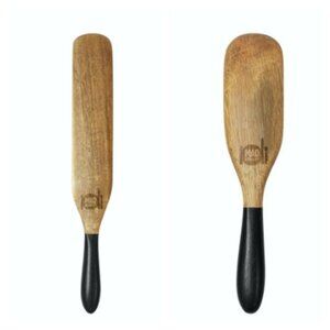 Mad Hungry 2-Piece Acacia Wood Spurtle Set Black Handle